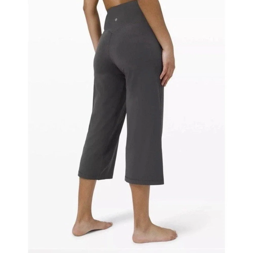 Lululemon Align Wide-Leg Super-High-Rise Crop Nulu Pants 10 NO Pilling Charcoal